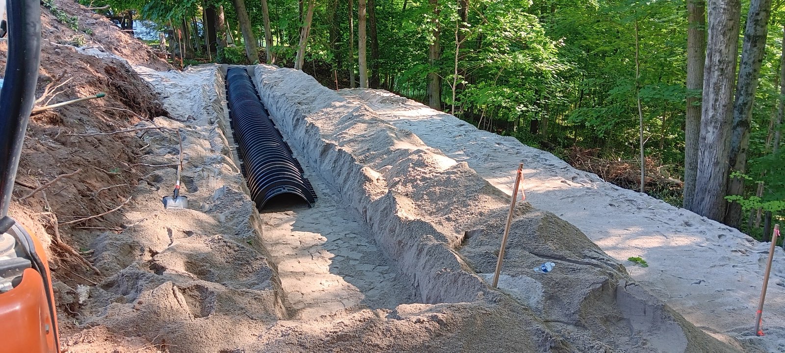 Foundation drainage excavation in Wallingford, CT